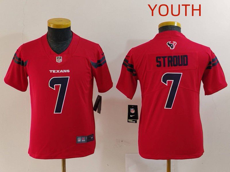 Youth Houston Texans #7 Stroud Red Second generations 2025 Nike Limited NFL Jersey style 1->youth nfl jersey->Youth Jersey